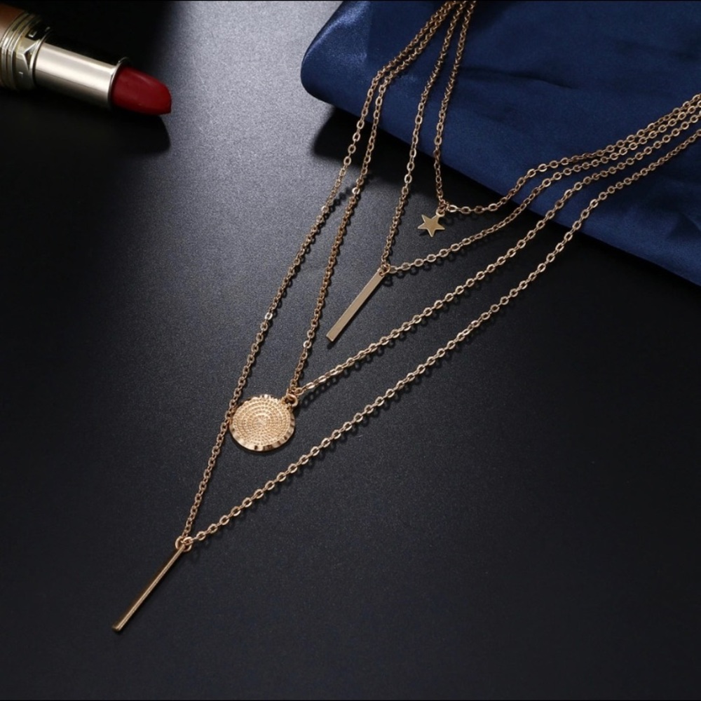 Boho Multi-Layered Pendant Necklace - Picture 3 of 5